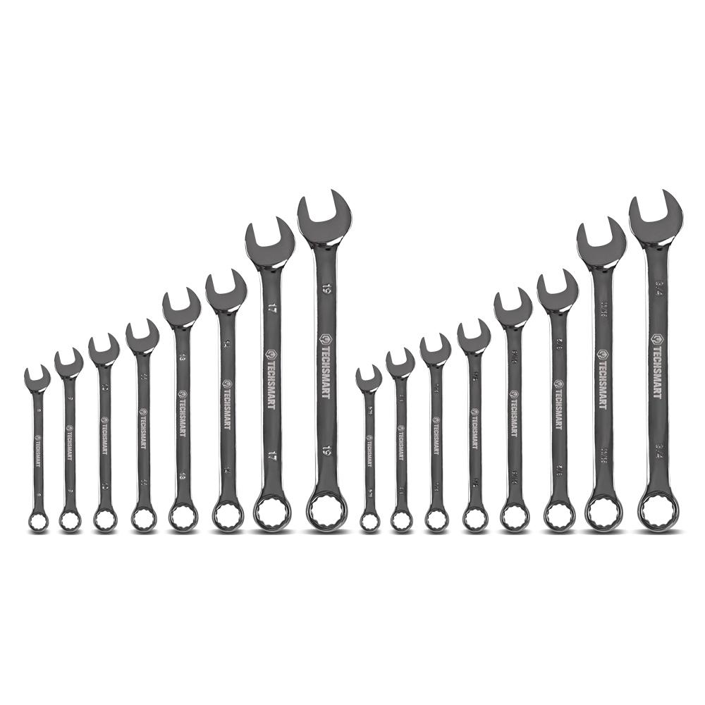 Techsmart T16S 16 pce Metric & AF Combination Spanner Set