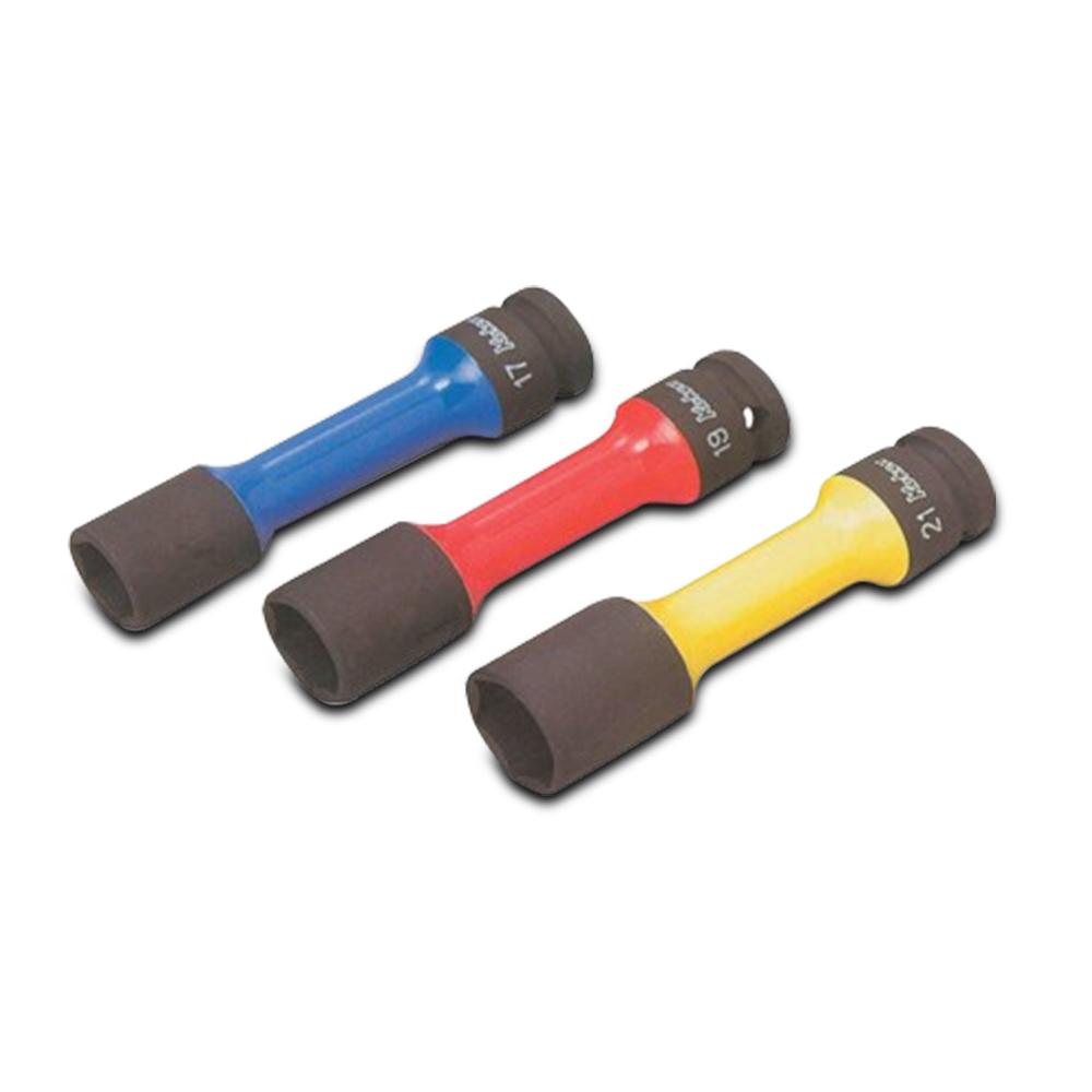 Ko-Ken KO14201M 3pce 17mm-21mm 1/2" Drive Aluminium Wheel Nut Impact Socket Set