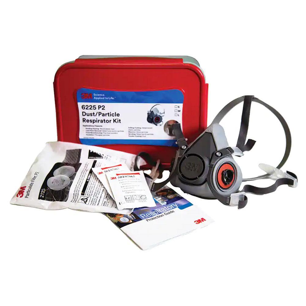3M AT010783663 Dust/Particle Respirator Kit 6225 P2 Includes Half Face Respirator - Medium