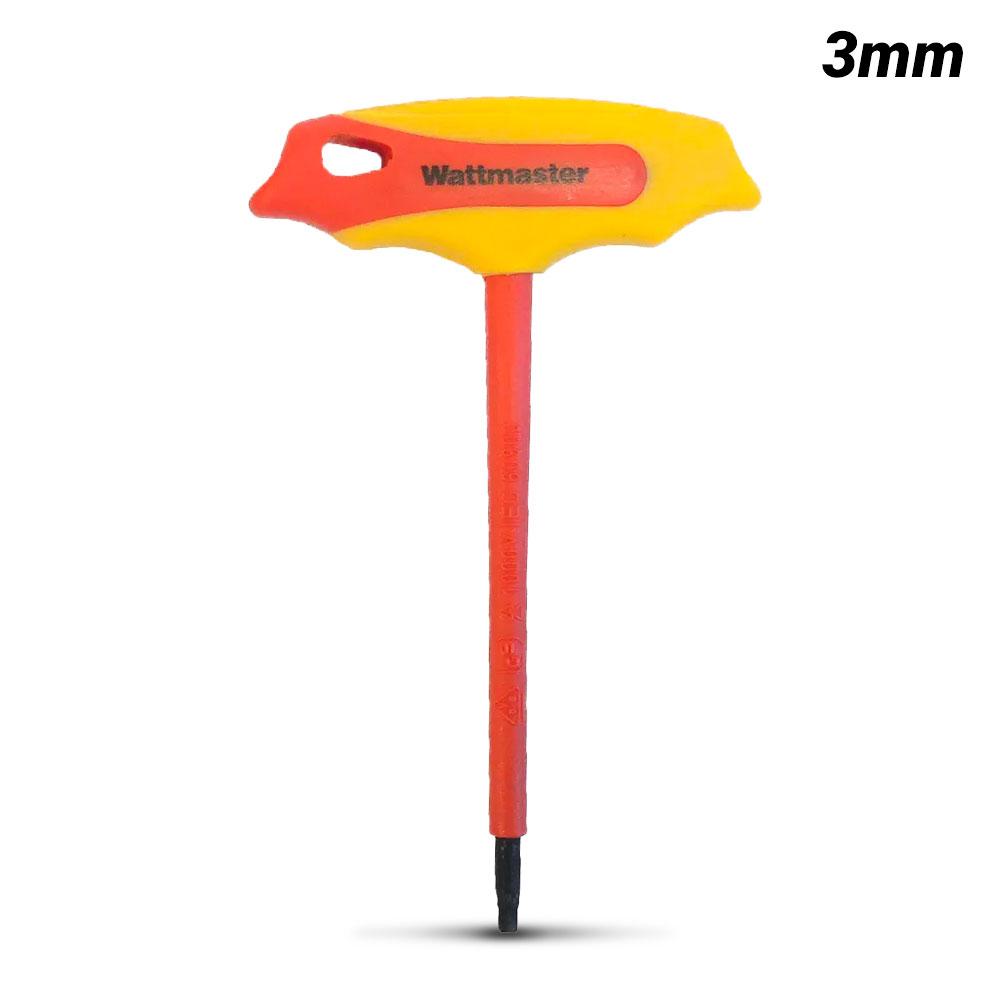 Wattmaster WATTHEXKEY3.0 3mm VDE T-Handle Hex Key Wrench