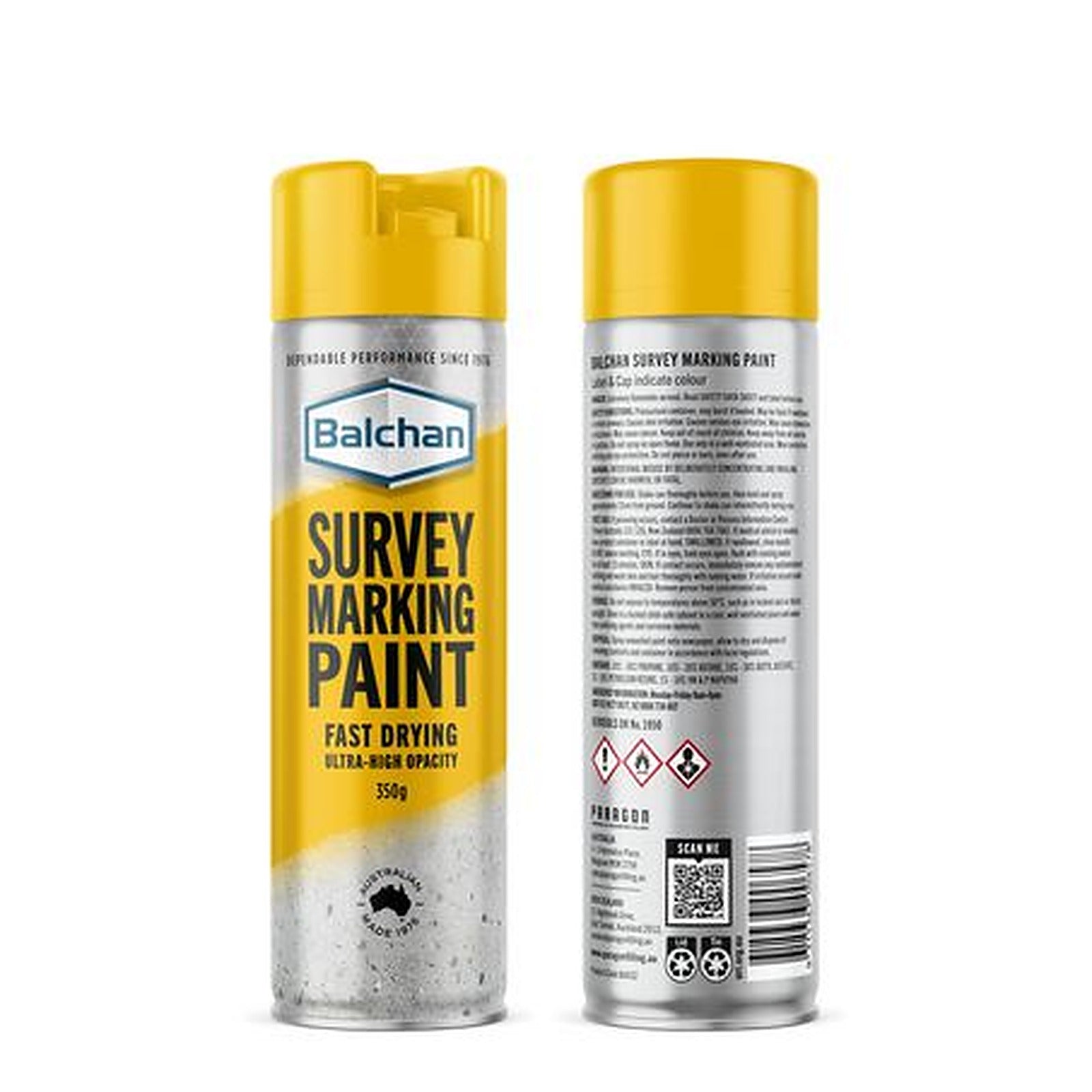 Balchan Survey Marking Spray Paint Yellow 350g BA032