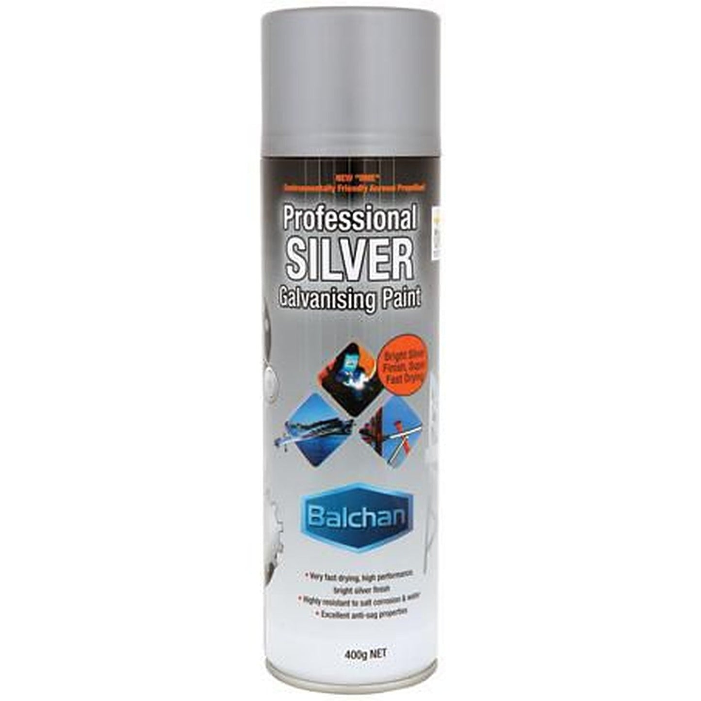 Balchan Galvanising Spray Paint Silver 400g BA1215