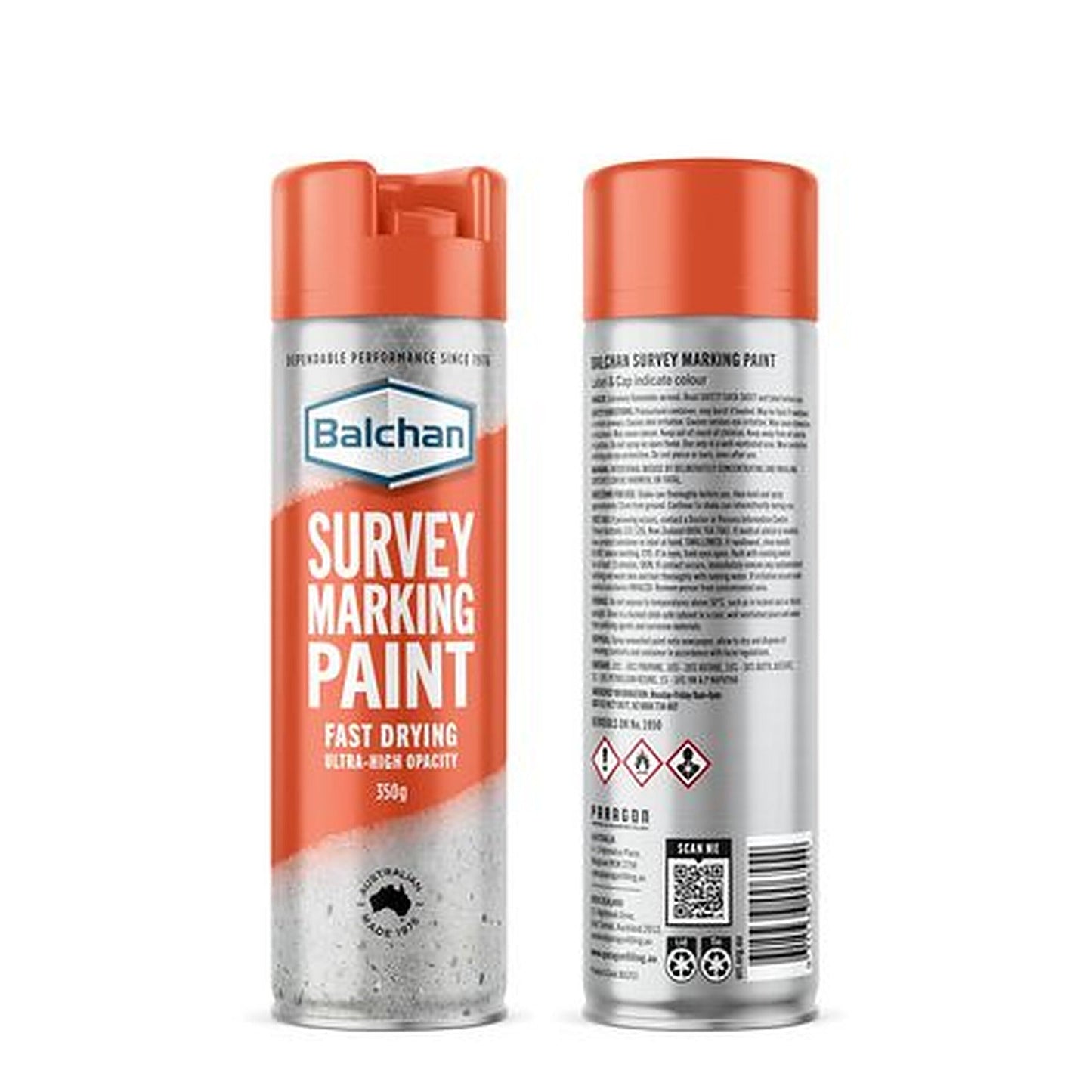 Balchan Survey Marking Spray Paint Orange 250g BA203