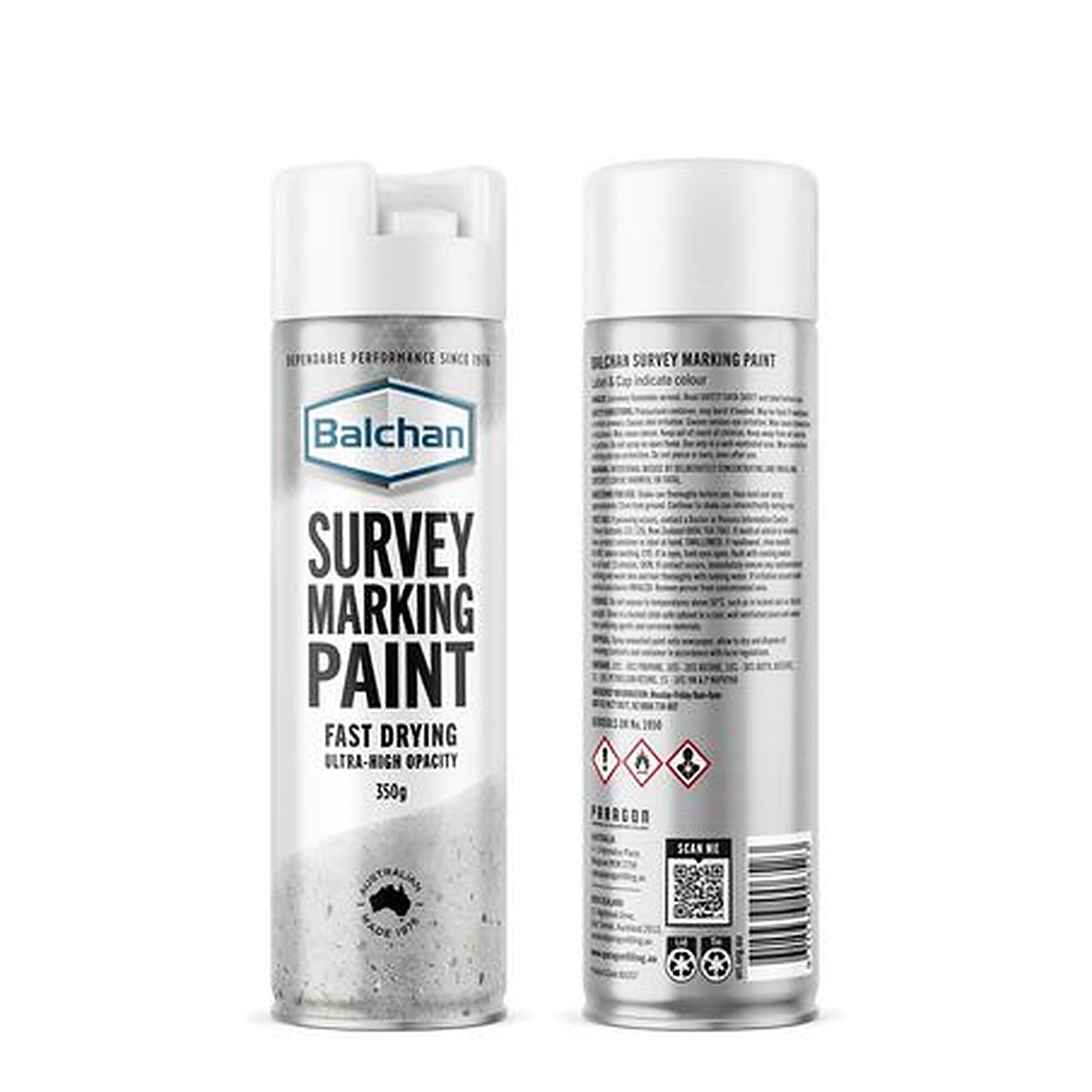 Balchan Survey Marking Spray Paint White 350g BA207