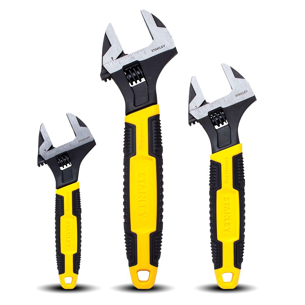 Stanley STHT23000-0 3pce MAXSTEEL 15º Offset Adjustable Wrench Set - 150mm (6") 200mm (8") 250mm (10")