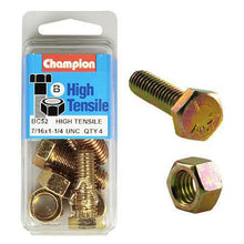 Champion Hex Set Screw & Nut High Tensile 7/16in x 1 1/4in UNC Grade 5 BC52