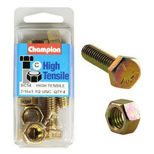 Champion Hex Set Screw & Nut High Tensile 7/16in x 1 1/2in UNC Grade 5 BC54