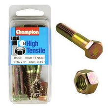 Champion Hex Bolt & Nut High Tensile 7/16in x 3in UNC Grade 5 BC59