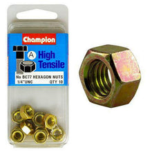 Champion Hex Plain Nut 1/4in UNC Class 5 BC77