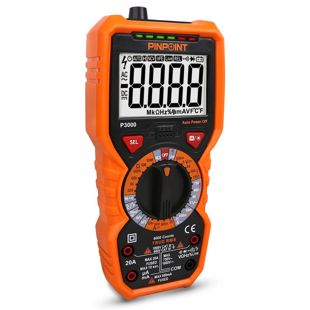 Pinpoint P3000 6000 Counts Digital Multimeter With True RMS Frequency Temperature