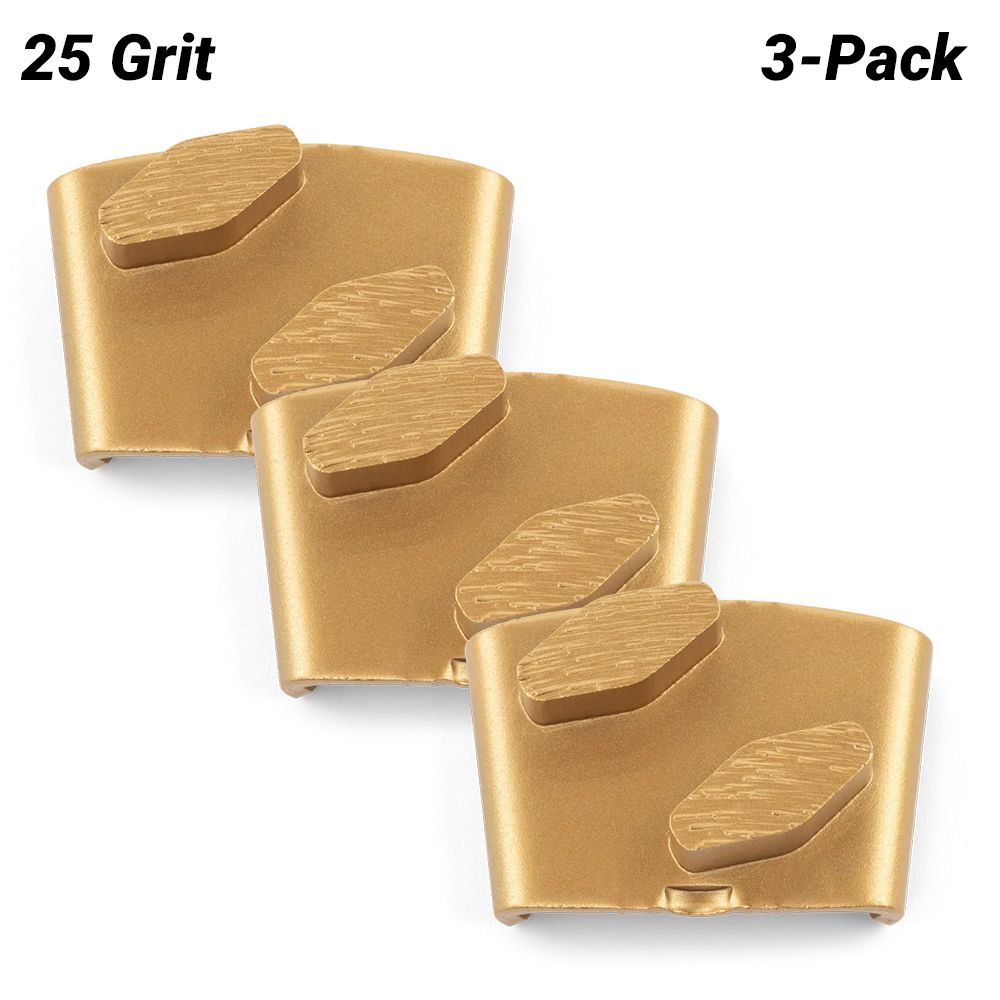 Husqvarna 546332301 3-Pack VARI-GRIND EZ S Change 25 Grit Double Sided Grinding Shoe - Soft Concrete