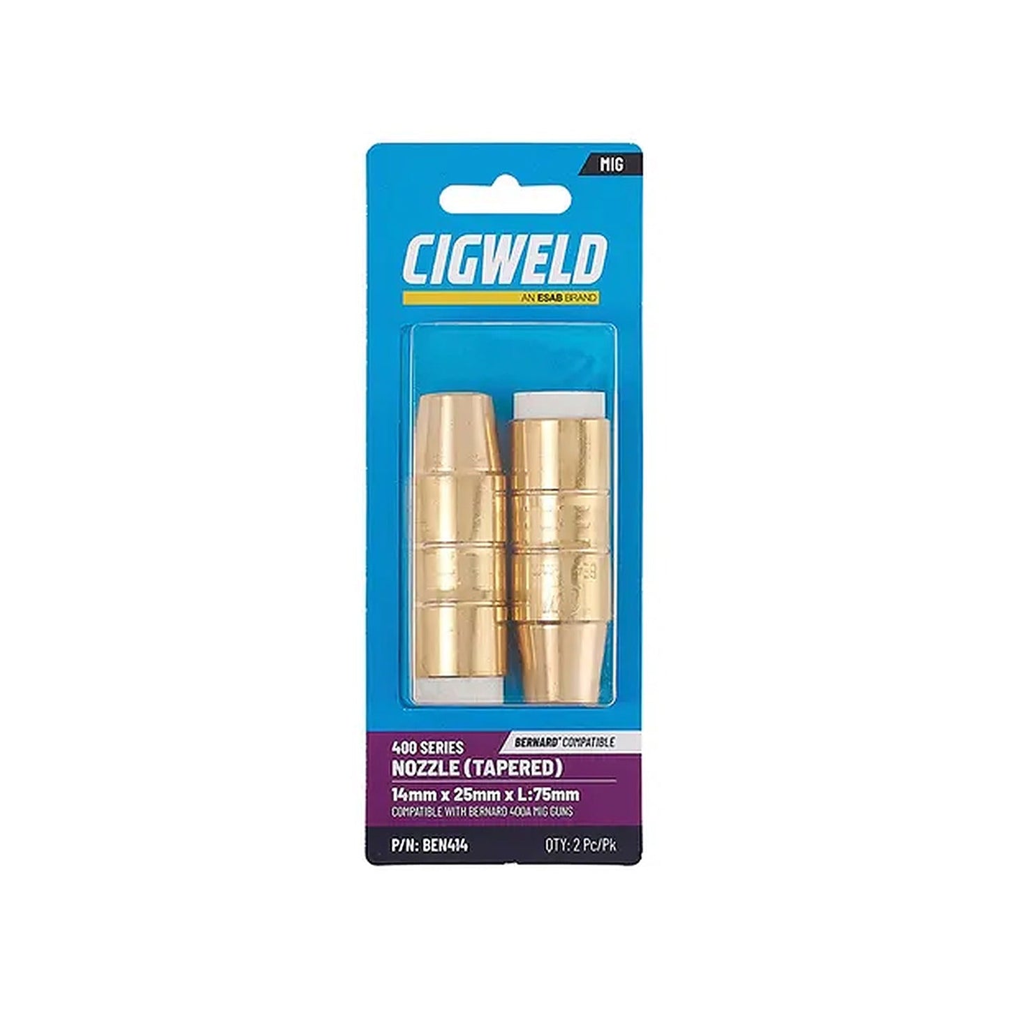 Cigweld BE 4 Nozzle 14mm — 2 Pack BEN414