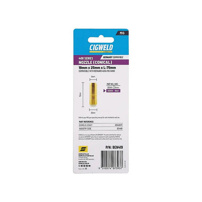 Cigweld BE 4 Nozzle 19mm — 2 Pack BEN419