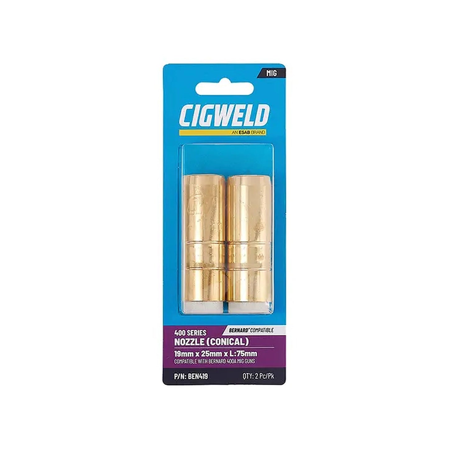 Cigweld BE 4 Nozzle 19mm — 2 Pack BEN419