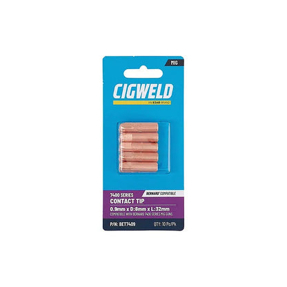 Cigweld BE 74 Short Tip 0.9mm — 10 Pack BET7409