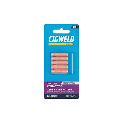 Cigweld BE 74 Short Tip 1.2mm — 10 Pack BET7412