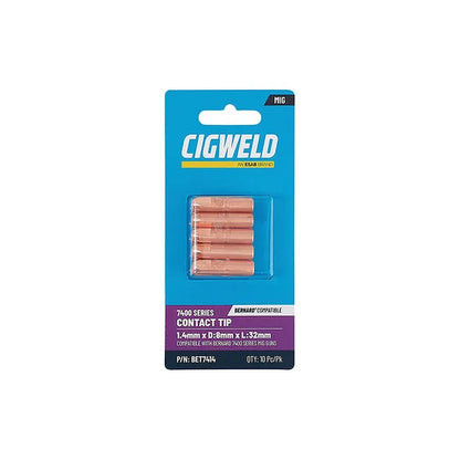 Cigweld BE 74 Short Tip 1.4mm — 10 Pack BET7414
