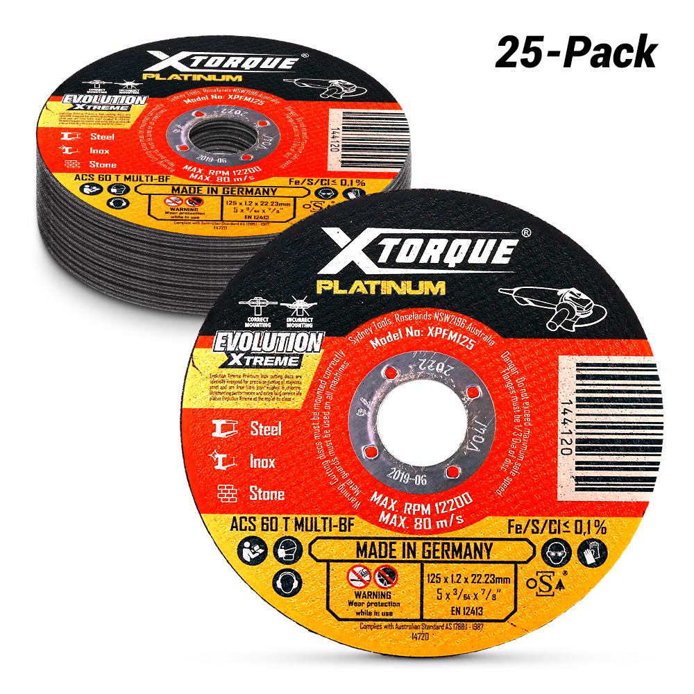 Xtorque XPFM125-25 Platinum 25-Pack 125mm (5") 1.2mm Flat Centre Premium Multi Material Cutting Disc