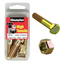Champion Hex Bolt & Nut High Tensile 7/16in x 1 1/2in UNF Grade 5 BF55