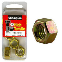 Champion Hex Plain Nut 1/2in UNF Class 5 BF81
