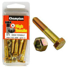 Champion Hex Bolt & Nut High Tensile 1/4in x 1 1/2in UNF Grade 5 BF9