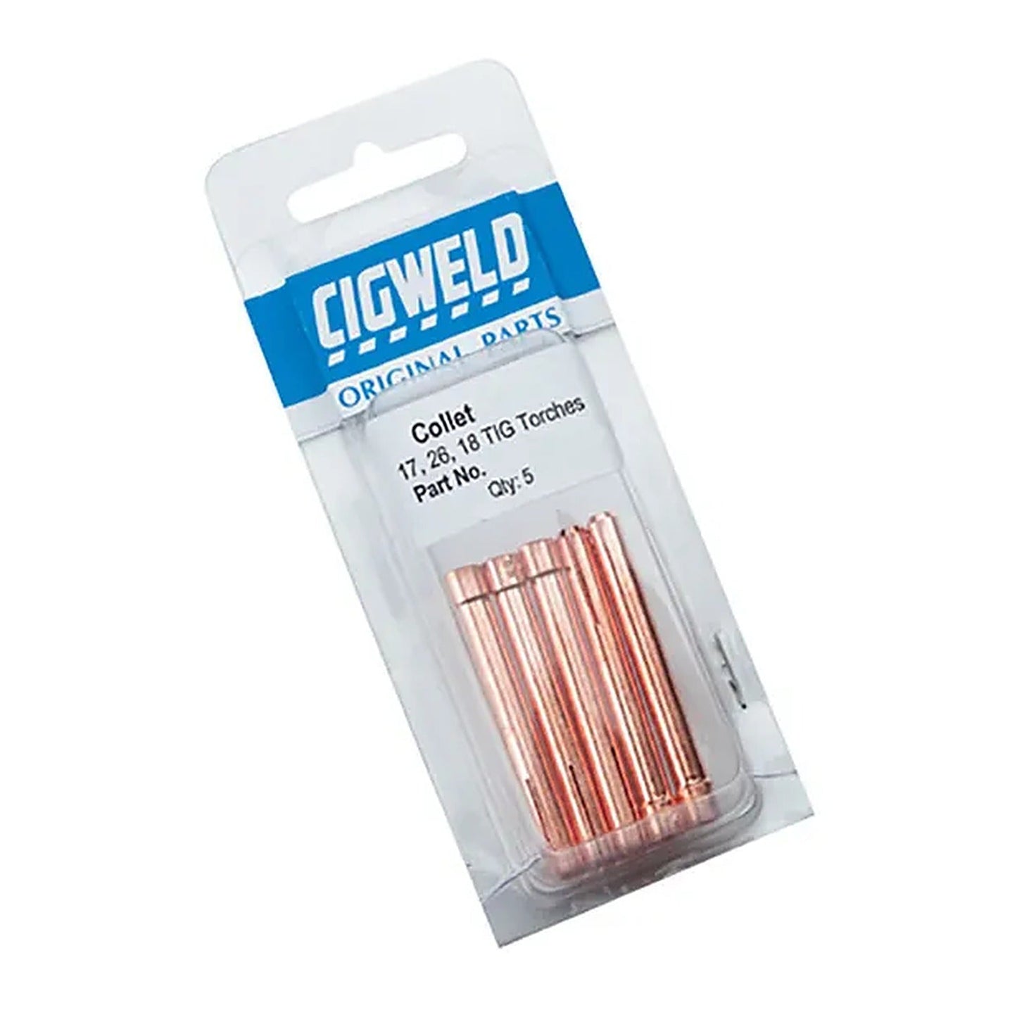 Cigweld TIG Collet 1.6mm Suits 17/18/26 Torches — 5 Pack BG10N23/R