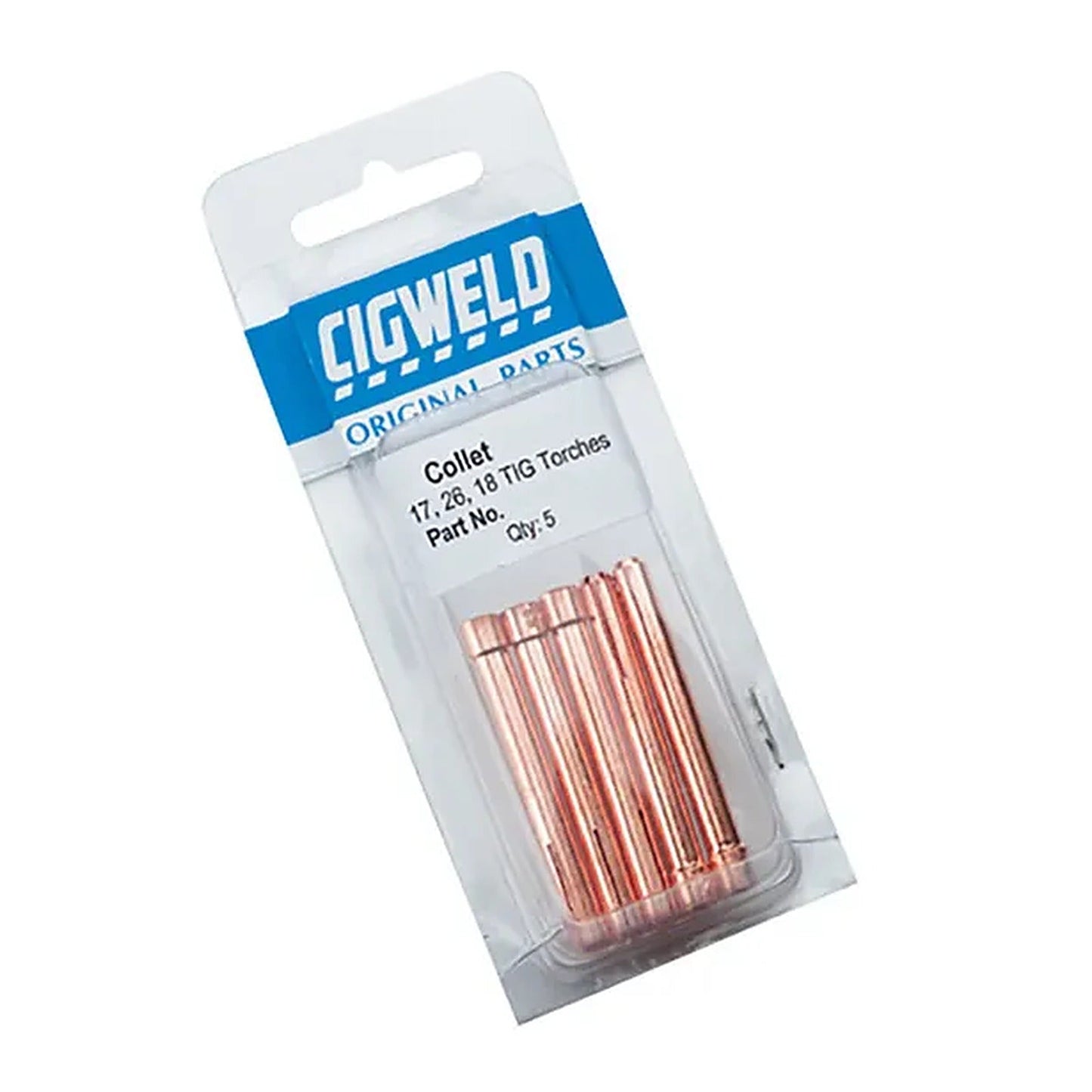 Cigweld TIG Collet 2.4mm Suits 17/18/26 Torches — 5 Pack BG10N24/R