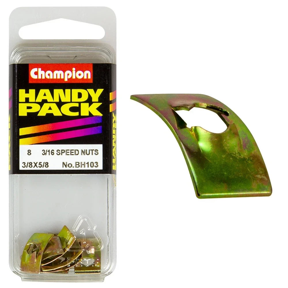 Champion Speed Nuts 5mm ID 3/16in UNC Pack of 8 BH103