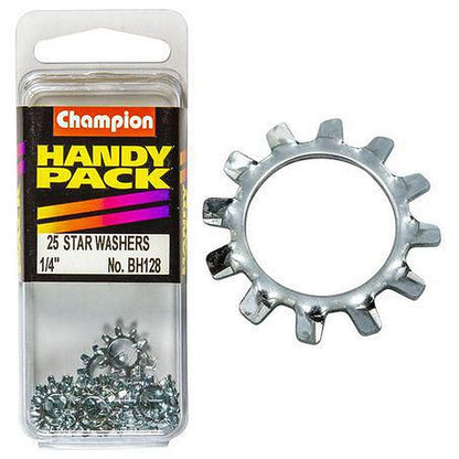 Champion Washer Shakeproof External 1/4in Zinc Plated BH128