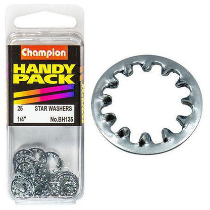 Champion Washer Shakeproof Internal 1/4in Zinc Plated BH135