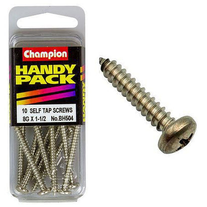 Champion Self Tapper Screw Pan Phillips 4.2 x 38mm Nickel Plated BH504