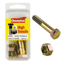 Champion Hex Bolt & Nut High Tensile M10 x 65mm Grade 8.8 BM91