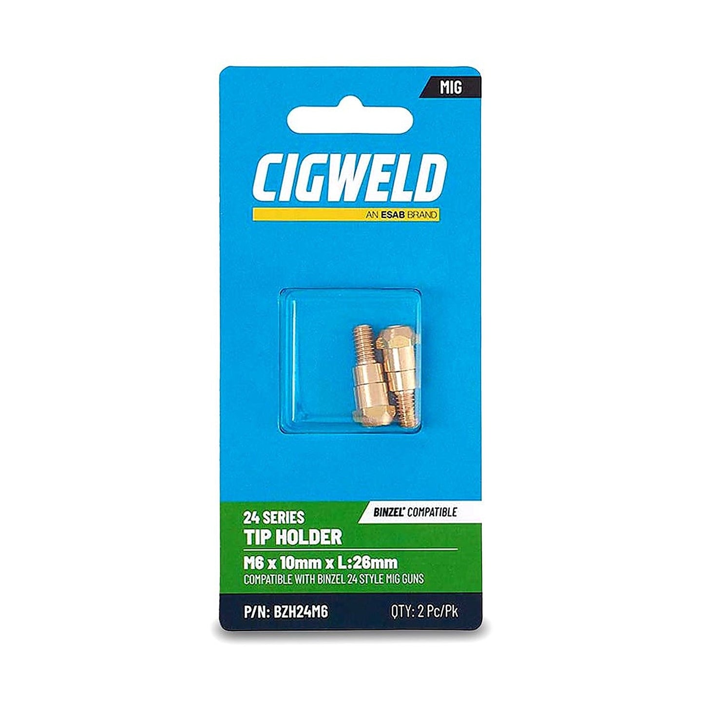 Cigweld 24 Series Tip Holder M6 — 2 Pack BZH24M6