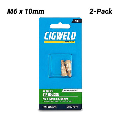 Cigweld 24 Series Tip Holder M6 — 2 Pack BZH24M6