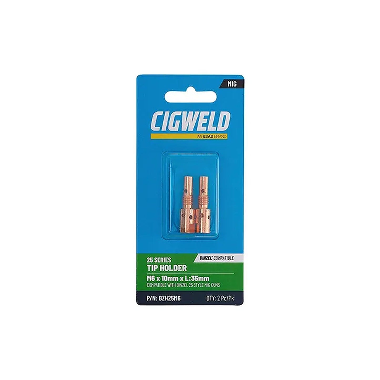 Cigweld BZL 25 Tip Holder M6 Binzel Compatible — 2 Pack BZH25M6