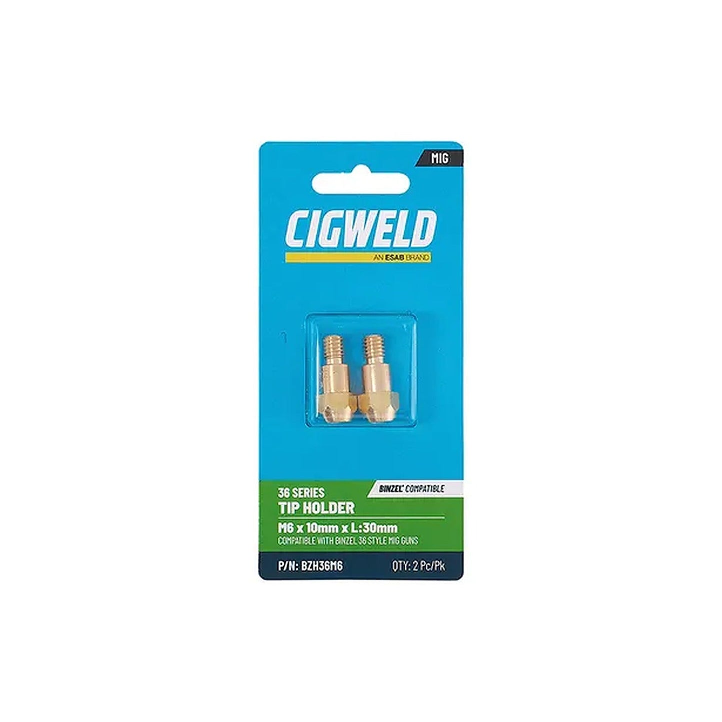 Cigweld BZL 36 Tip Holder M6 Binzel Compatible — 2 Pack BZH36M6