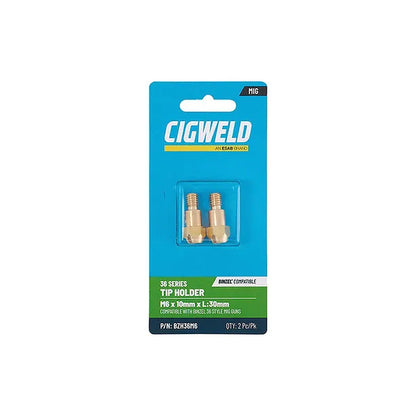Cigweld BZL 36 Tip Holder M6 Binzel Compatible — 2 Pack BZH36M6