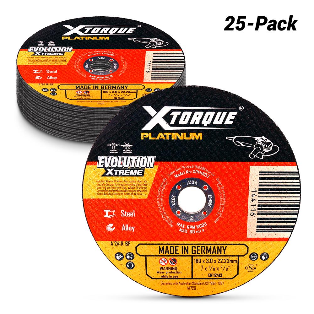 Xtorque XPFI1803-25 Platinum 25-Pack 80mm (7") 3mm Flat Centre Premium Inox Cutting Disc