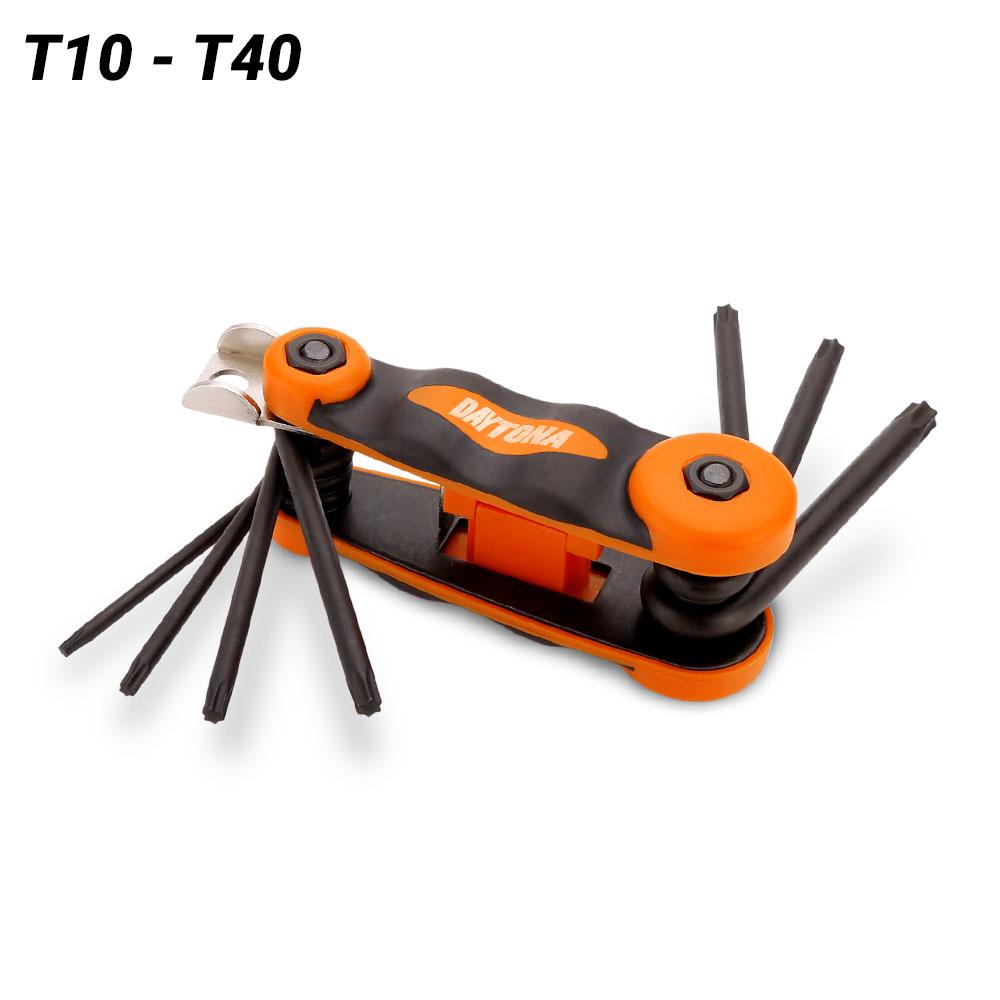 Daytona D7FTRX 7pce Folding Hex Key Torx Wrench Set T10-T40