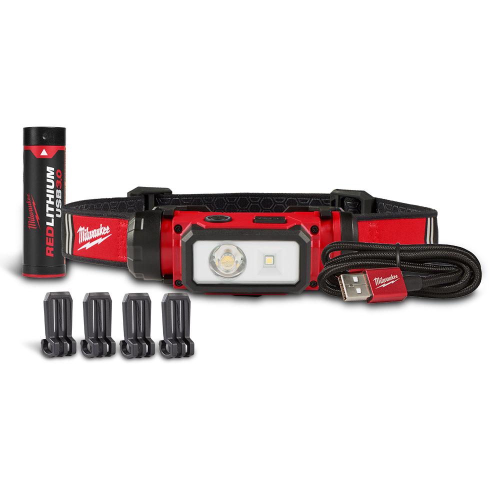 Milwaukee L4HL2301 4V 3.0Ah REDLITHIUM USB 600 Lumen Rechargeable Hard Hat Headlamp