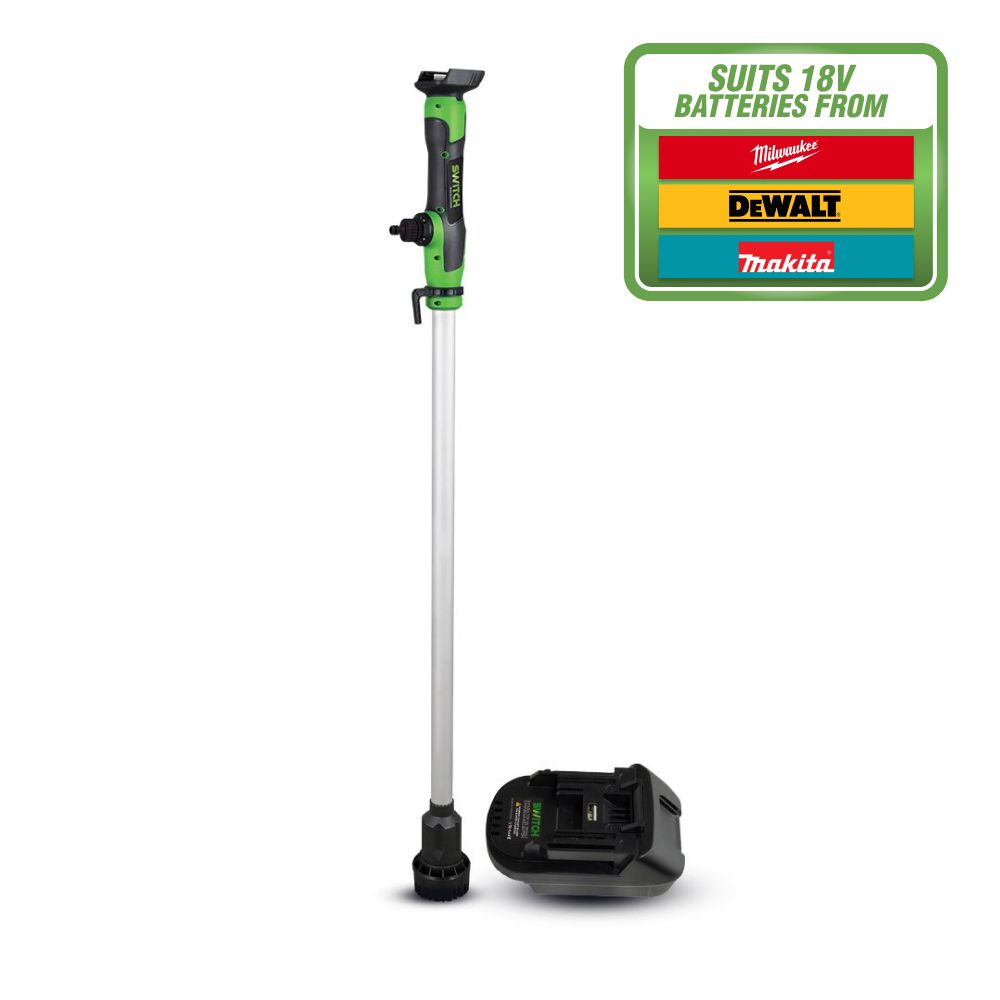 Switch SPNA18V 18V Cordless Stick Transfer Pump With Battery Adaptor to Suit Makita / DeWalt / Milwaukee