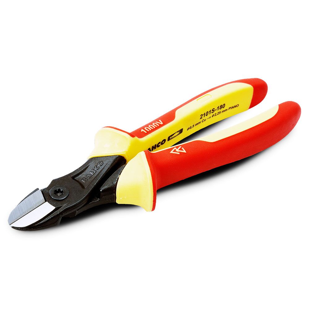 Bahco 2101S-200 8" 200mm ERGO Side Cutting Pliers with Insulated Handles and Phosphate Finish