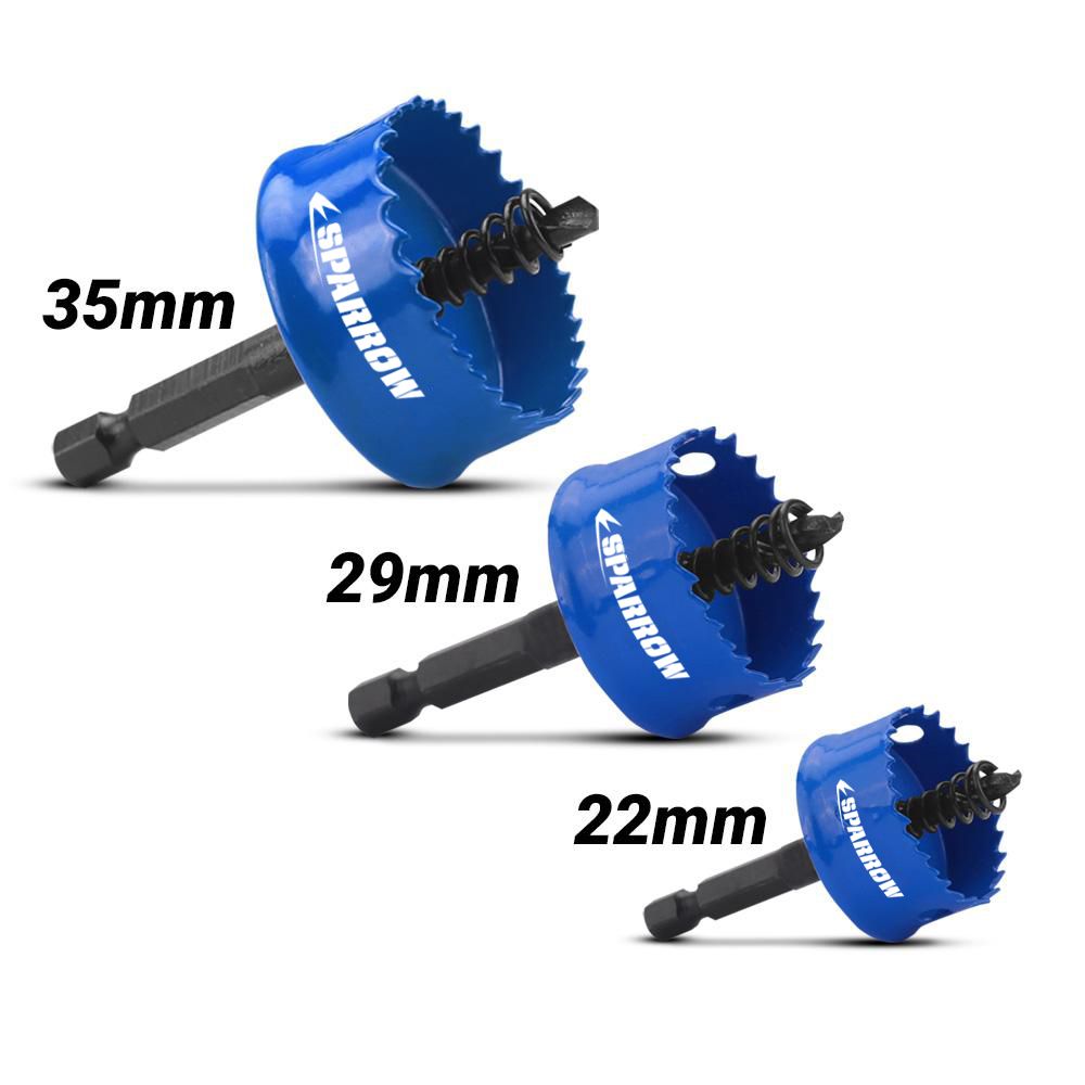 Sparrow SHI3PC 3pce Bi-Metal HSS Impact Hole Saw Set
