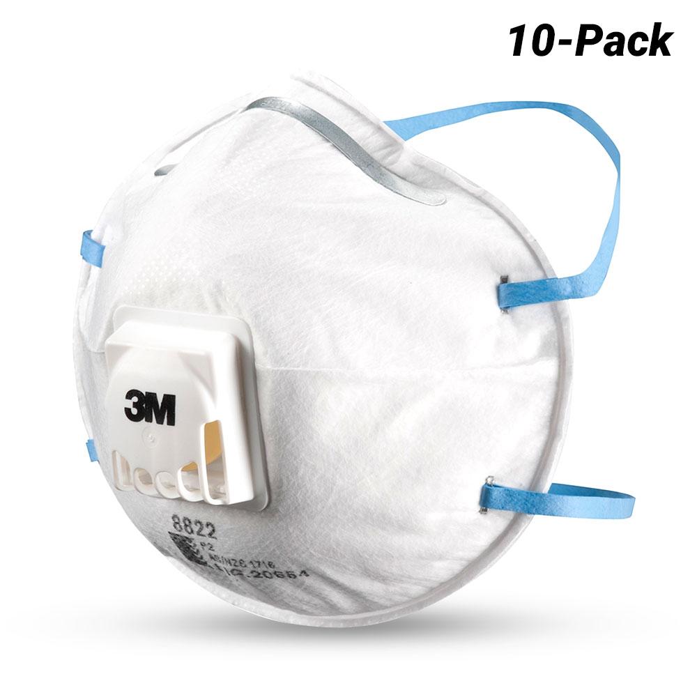 3M 8822 10-Pack P2 N95 Cupped Particulate Respirator