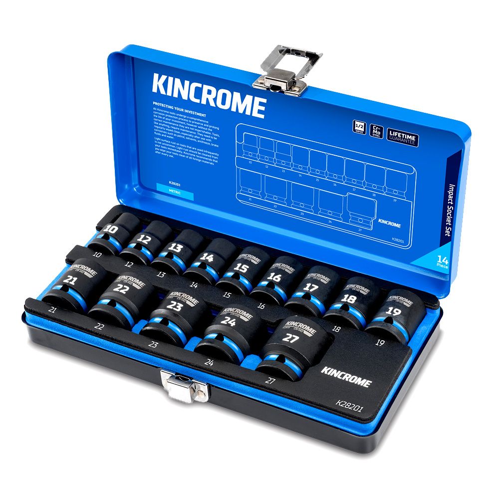 Kincrome K28201 14pce 1/2" Drive Impact Socket Set - Metric