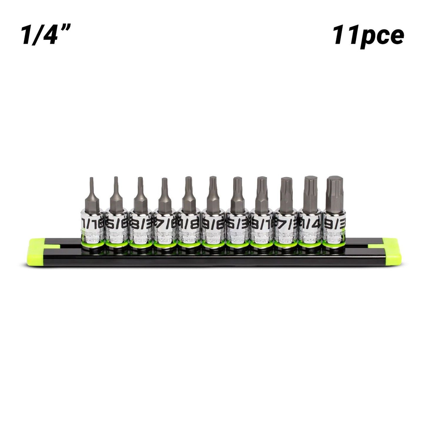 GRIPEDGE  GE11ASSHSRPT 11pce 1/4" Drive Short SAE Hex Driver Set