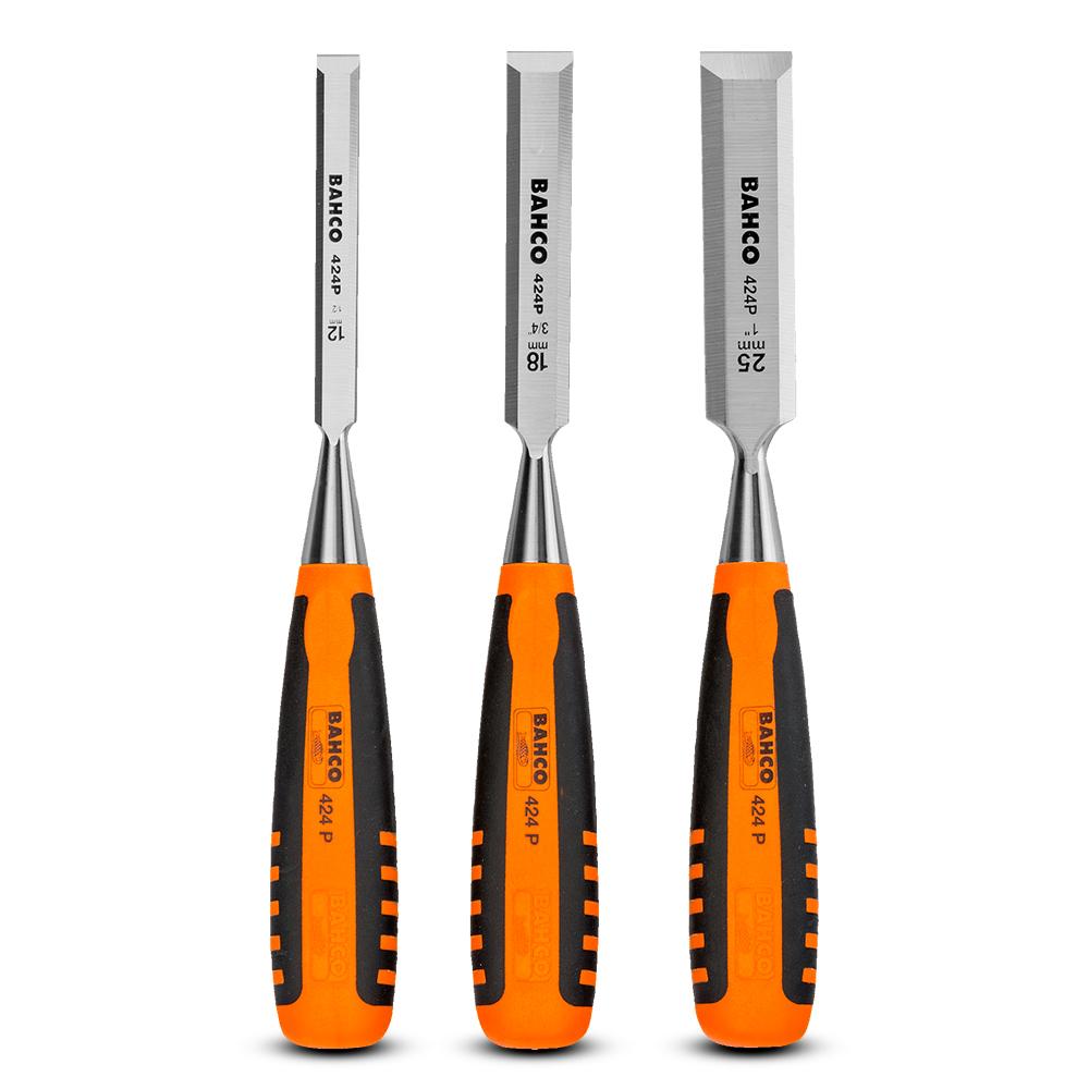 Bahco 424P-S3-EUR 3pce Chisel Set With Rubberised Handle
