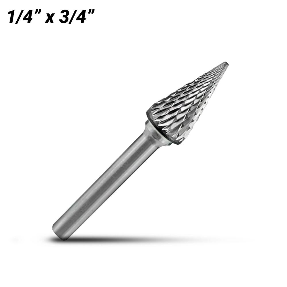 Holemaker CB-SM2 1/4" x 3/4" Cone Shape Carbide Burr