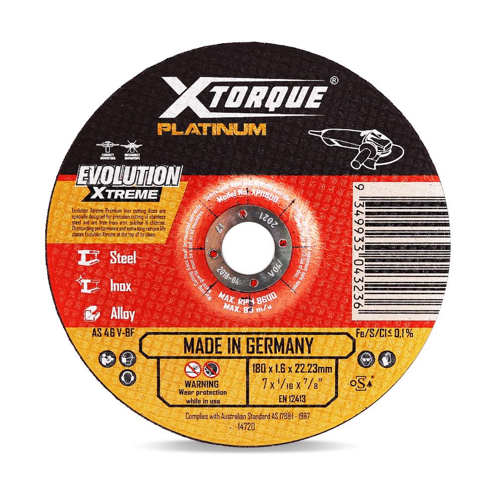 Xtorque XPI180D Platinum 180mm (7") 1.6mm Platinum Inox Cutting Disc - MADE IN GERMANY