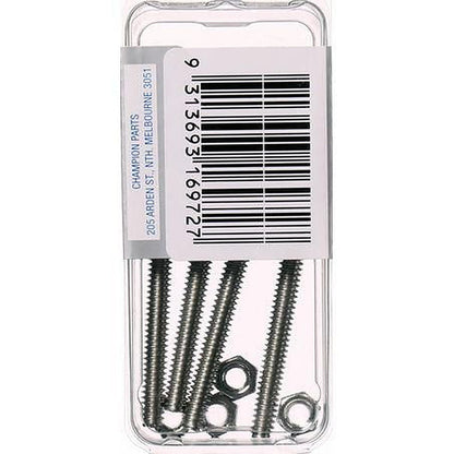 Champion Machine Screw & Nut Pan Phillips Stainless Steel 3/16inx1 1/2in 316/A4 CSP69